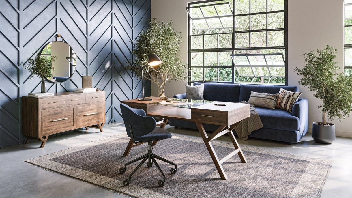 Lifestyle CG Images: Home Office Furniture Lifestyle 3D Rendering for Home Office Furniture
