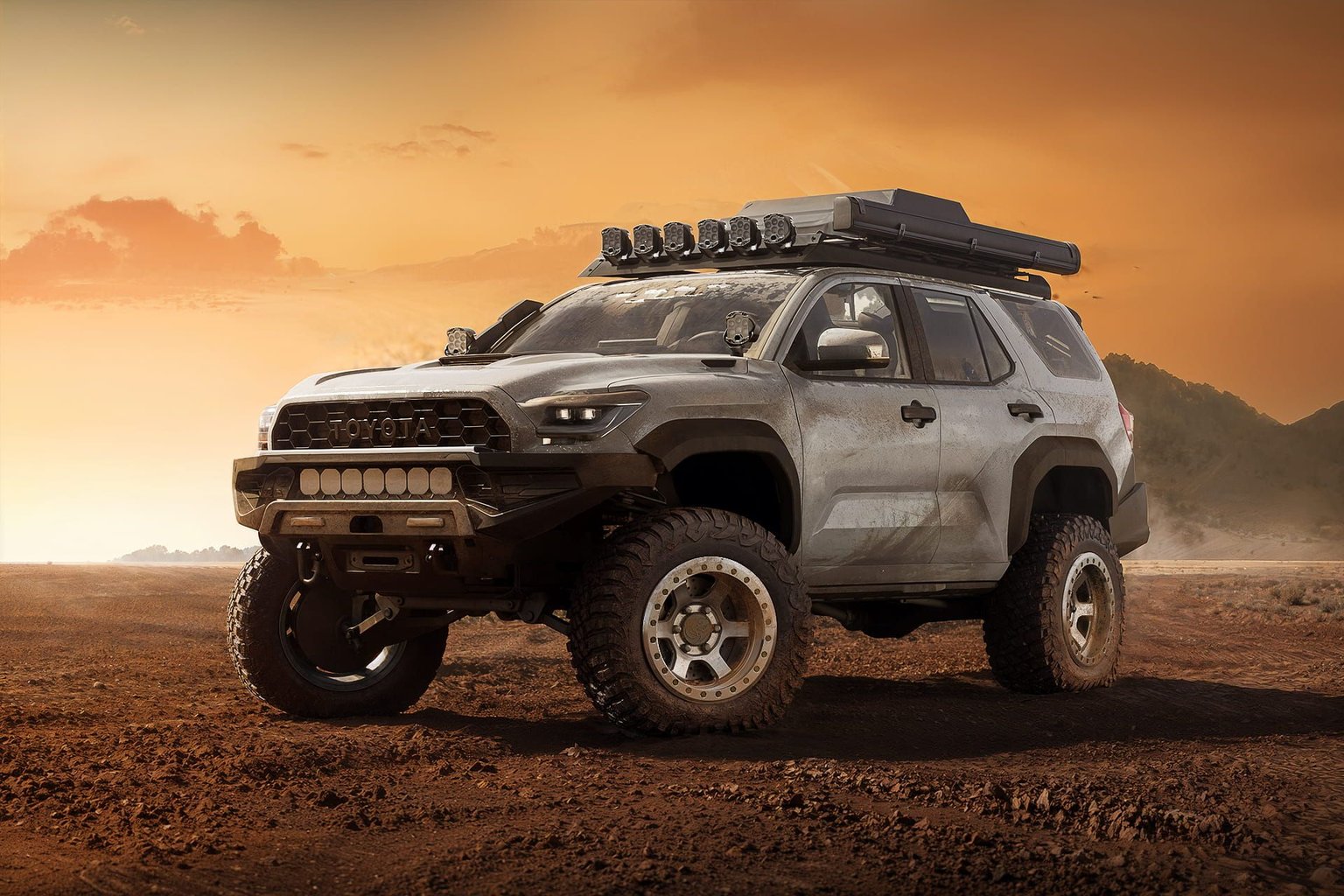 WheelTech GP wheel on a crossover car — lifestyle 3D rendering