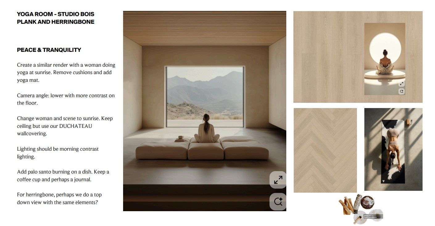 References and brief for product collection lifestyle CGI