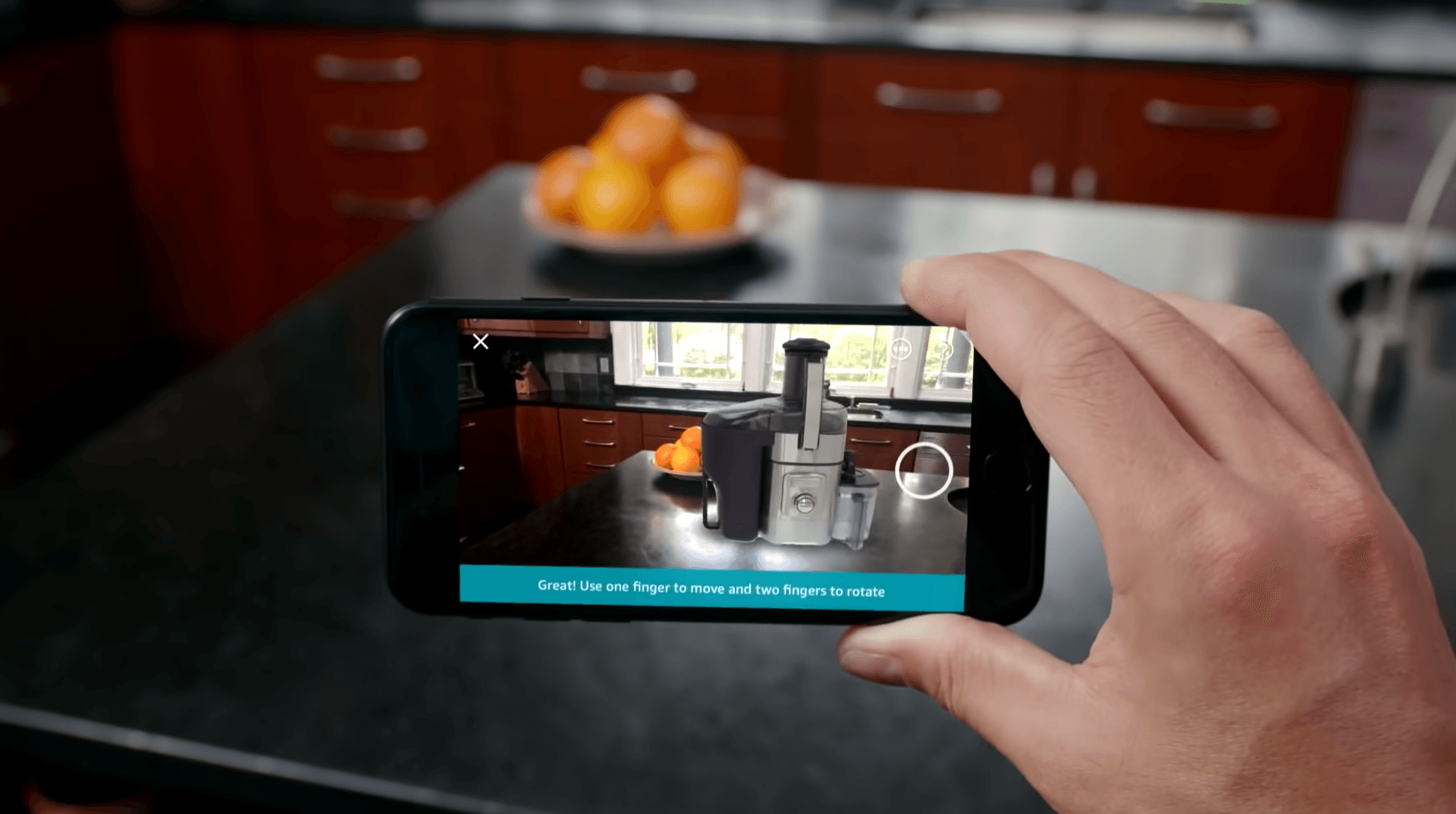 View in Your Room on Amazon: AR furniture model placed in a real interior