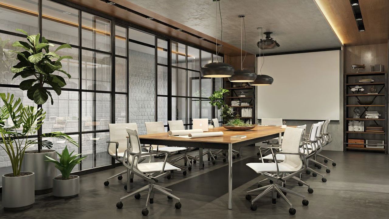 Office Space Visualized with 3D Rendering Tools