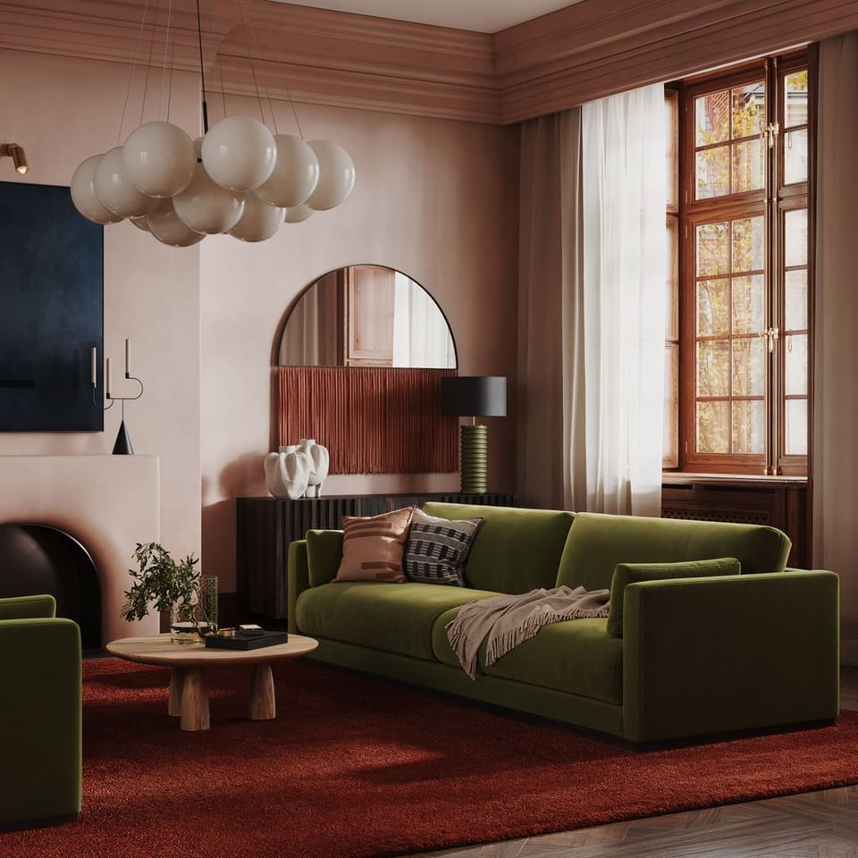 Lifestyle CG Render of Upholstered Furniture