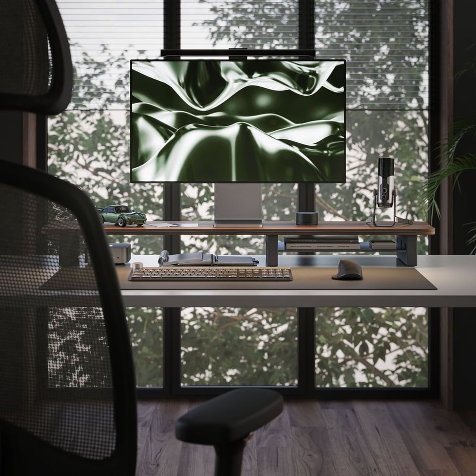 Lifestyle CG Render of a Monitor Shelf