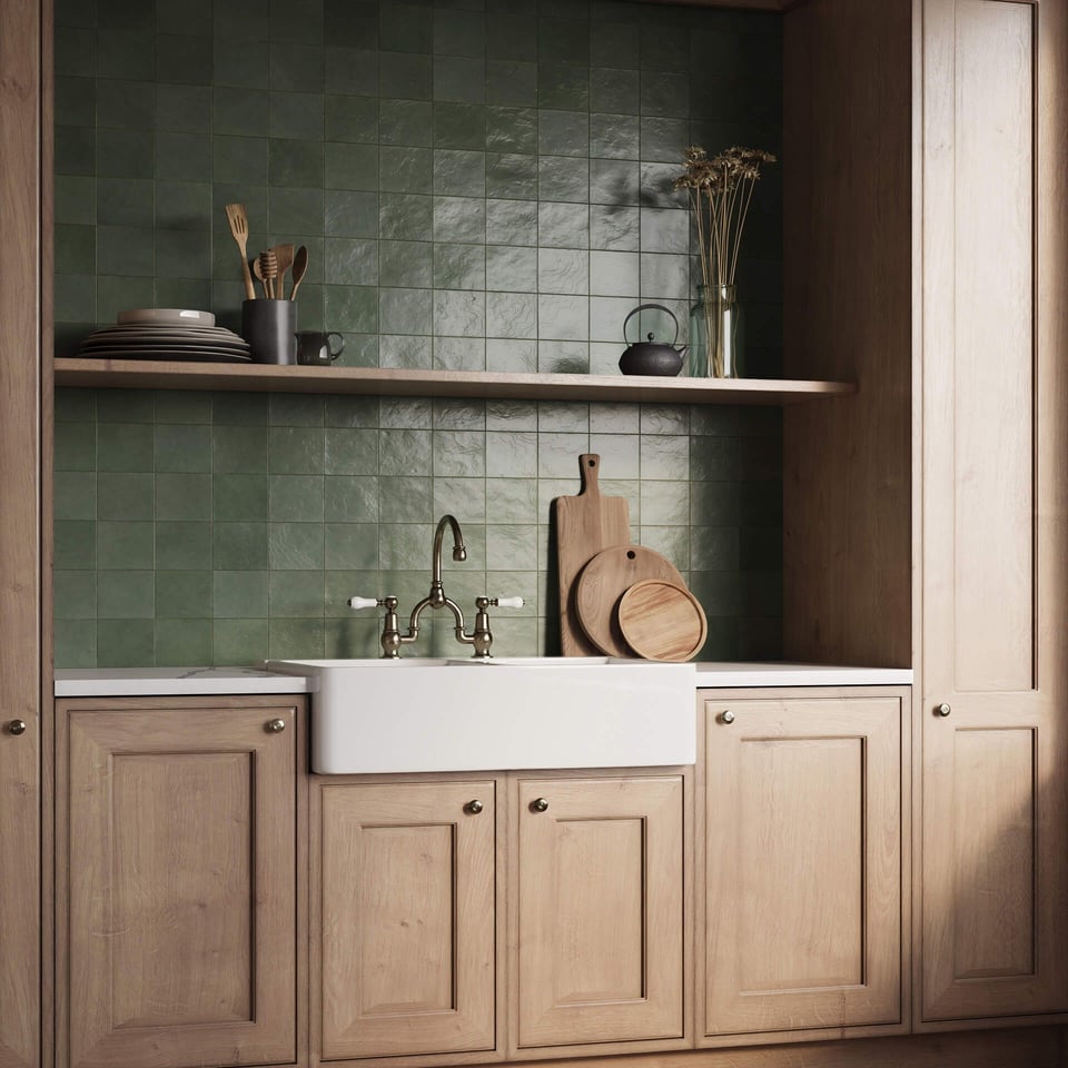 3D rendered kitchen scene showcasing realistic furniture modeling and photorealistic visualization