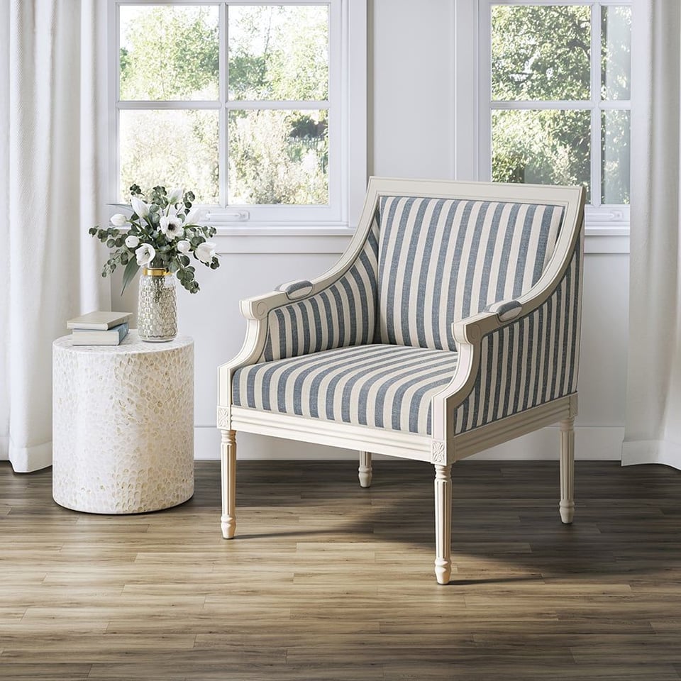 3D furniture modeling and rendering of an elegant chair, showcasing high-quality 3D visualization in a realistic interior scene.